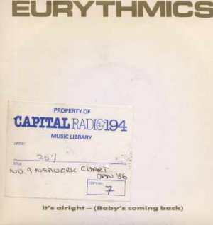 Eurythmics - It's Alright (Baby's Coming Back) - UK 7" Single - PB40375 vg/ex