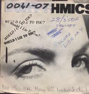 Eurythmics - Would I Lie To You - UK 7" Single - PB40101 f/ex