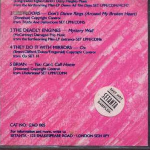 SH*T HOT SETANTA SAMPLER - 5 track sampler CD