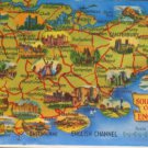 POSTCARD MAP OF THE SOUTH EAST CORNER OF ENGLAND