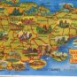 POSTCARD MAP OF THE SOUTH EAST CORNER OF ENGLAND