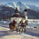 Frohe schlittenfahrt in seefeld postcard Austria