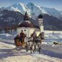 Frohe schlittenfahrt in seefeld postcard Austria