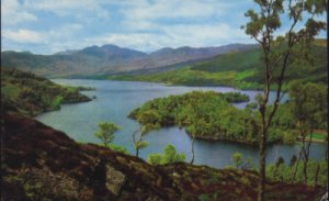 A PEEP OF LOCH KATRINE , TROSSACHS POSTCARD SCOTLAND