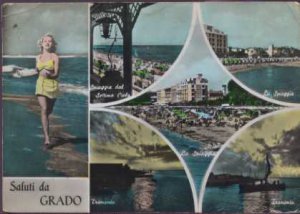 Saluti da Grado postcard  1959