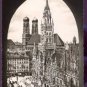 Munchen (Munich) Marienplatz Mit Rathaus Germany Postcard 1954