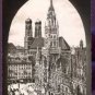 Munchen (Munich) Marienplatz Mit Rathaus Germany Postcard 1954