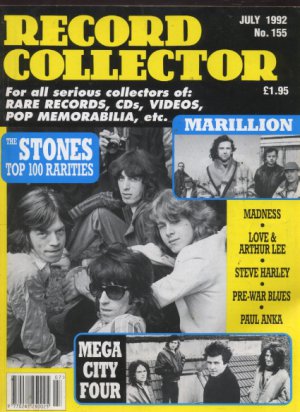 RECORD COLLECTOR Magazine July 1992 No 155 - The Stones, Madness ,Marillion, 10C