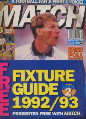 Old Footbal Magazine MATCH July 18 1992 GARY LINEKER