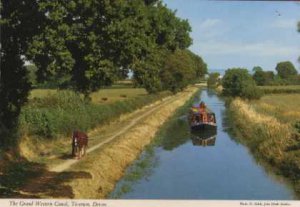 The Grand Western Canal Tiverton Devon  Postcard by John Hinde Original