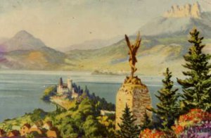 Ch&Atilde;&cent;teau de Duingt, Lac d'Annecy, Savoy, France postcard 1951