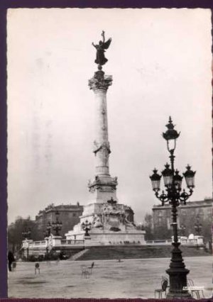 Bordeaux Monument France Postcard 1951