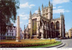 Bath Abbey From Orange Grove Postcard  1985  - John Hinde Original