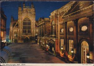 The Abbey by Night. Bath, Avon Postcard  John Hinde Original