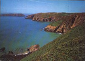 Coast and Brechou, sark, C.I Postcard Guernsey Press Co. ltd Topo