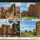 Castles Of Sussex 4 Views  Postcard -  Valentine