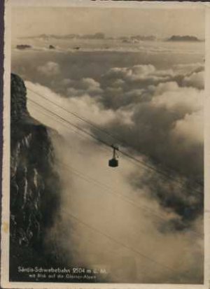 Santis - Schwebebahn 2504 m.U.M Postcard RP