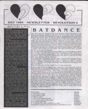 Prince - Revolution Newsletter - July 1989