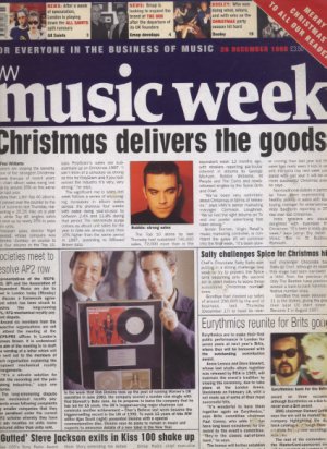 MUSIC WEEK MAGAZINE Dec 1998 Robbie Williams,