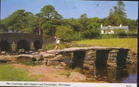 Old Clapper and Postbridge, Dartmoor Postcard - Harvey Barton