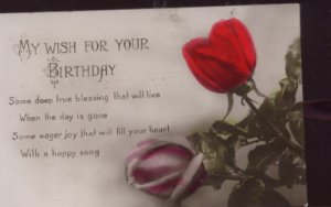 My Wish for Your Birthday Postcard With Posted Due Stamp 1922