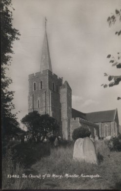 MINSTER .RAMSGATE KENT POSTCARD - THE CHURCH Of ST MARY RP