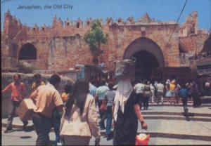 JERUSLAM , THE OLD CITY POSTCARD - View of Damascus Gate