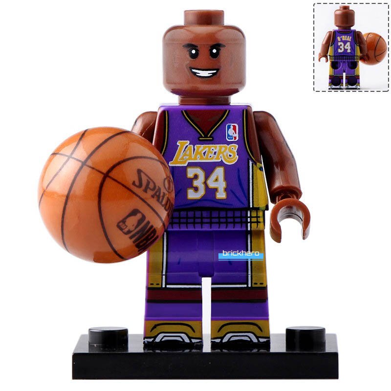 LEGO Compatible NBA Basketball Players Shaq (Los Angeles Lakers) Custom Minifigure Brick Toys Gift