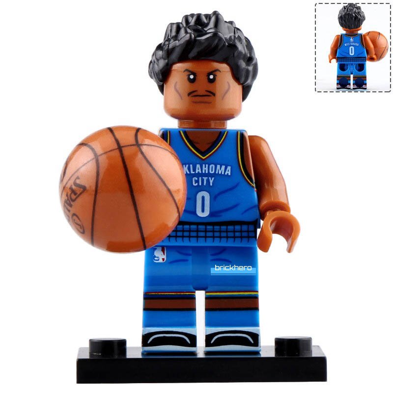 LEGO Compatible NBA Players Russell Westbrook (Oklahoma City Thunder) Minifigure Brick Toys Gift