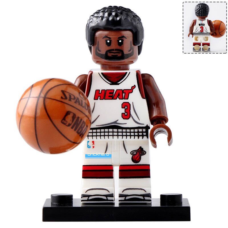 LEGO Compatible Professional NBA Players Dwyane Wade (Miami Heat) Custom Minifigure Brick Toys Gift