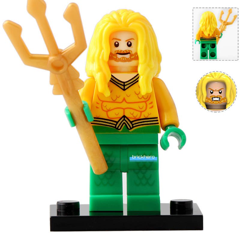 LEGO Compatible DC Super Heroes Aquaman (Arthur Curry) Custom Printed Minifigure Brick Toys Gift