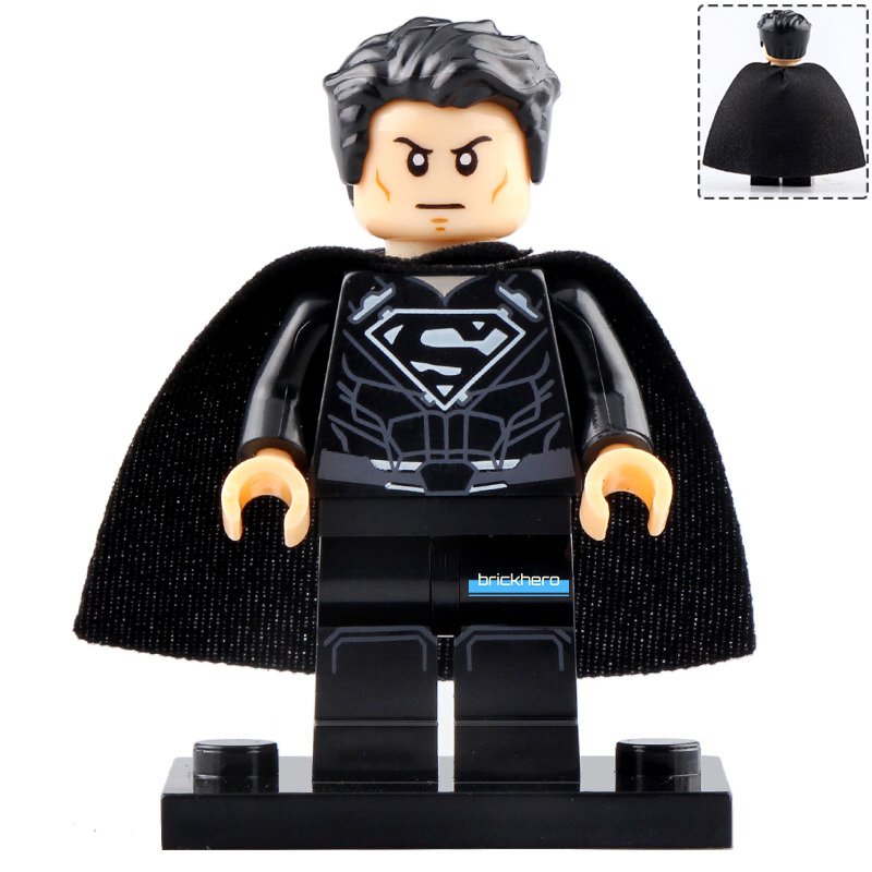 LEGO Compatible DC Super Heroes Superman Black Suit (The CW) Custom Printed Minifigure Brick Toys