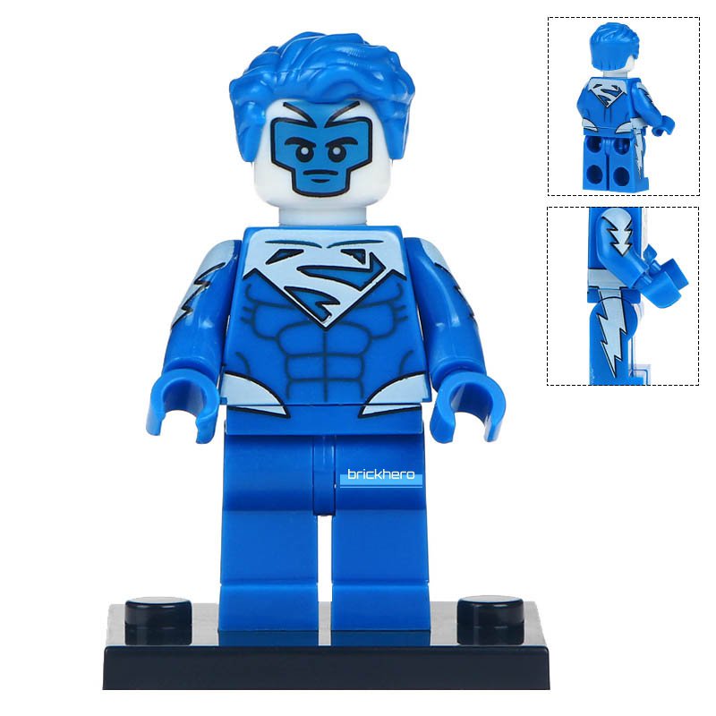LEGO Compatible DC Super Heroes Superman Electric Blue Custom Printed Minifigure Brick Toys Gift