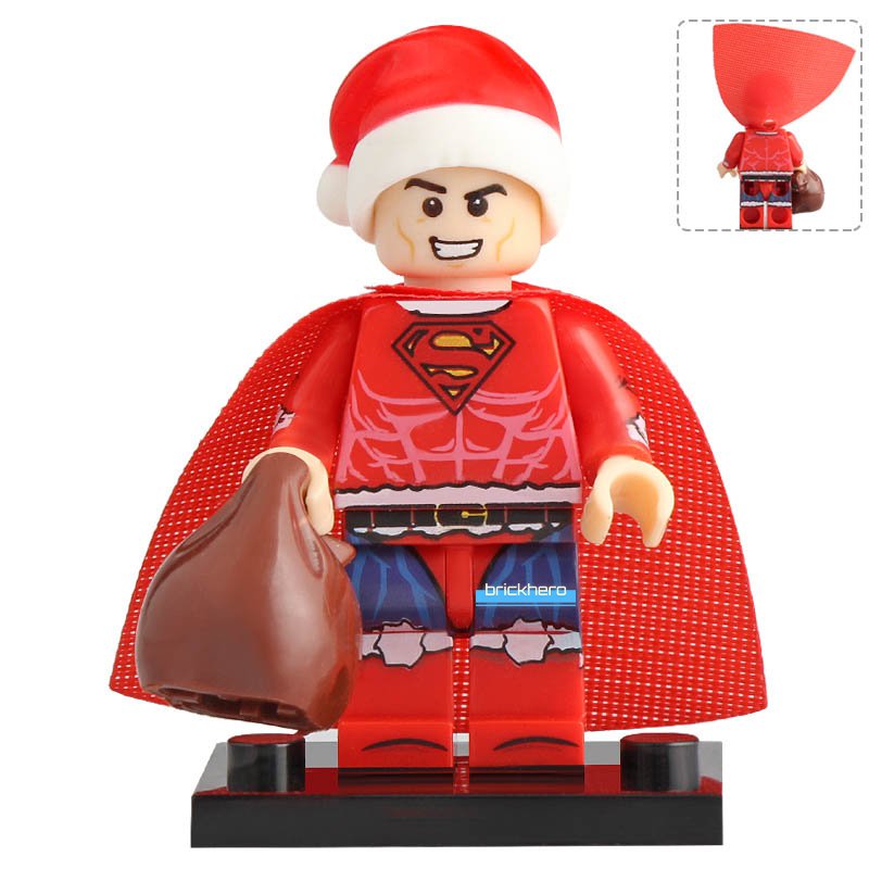 LEGO Compatible DC Superheroes Santa Superman Custom Printed Minifigure Brick Toys Gift