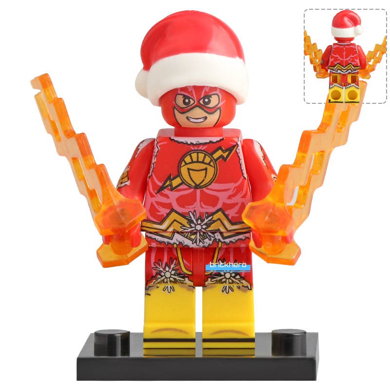 LEGO Compatible DC Superheroes Santa White Lantern Flash Custom Printed Minifigure Brick Toys Gift