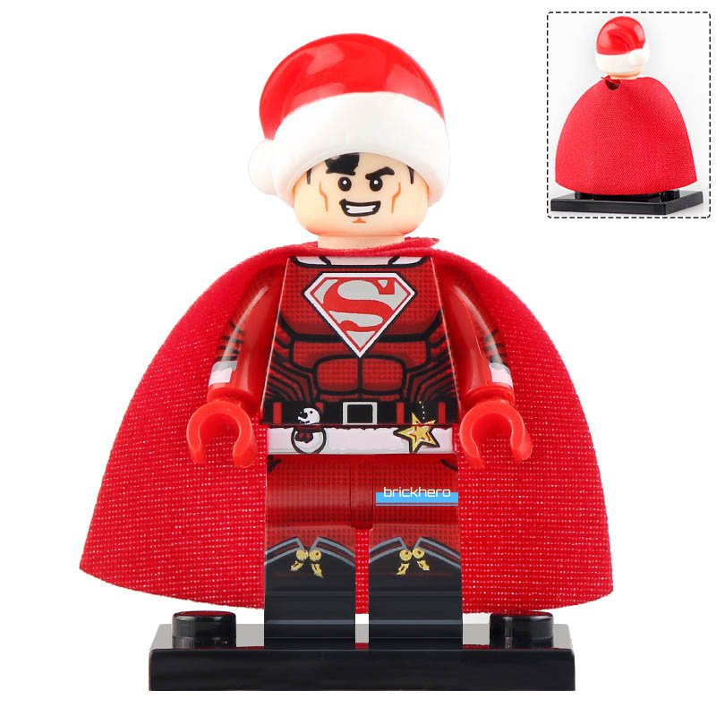LEGO Compatible DC Superheroes Superman (Christmas Themed) Custom Printed Minifigure Brick Toys Gift