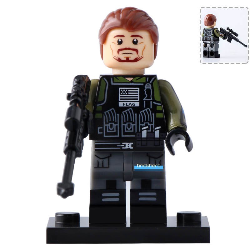 LEGO Compatible DCEU Super Heroes Rick Flag Custom Printed Minifigure Brick Toys Gift