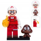 LEGO Compatible Super Mario Bros Fire Mario with Goomba Custom Printed Minifigure Brick Toys Gift