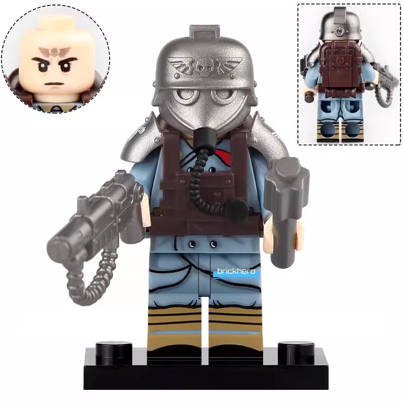 LEGO Compatible WH 40.000 Death Korps of Krieg Veteran Squad Weapon Specialist Minifigure Brick Toys