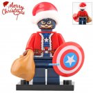 LEGO Compatible Marvel Santa Themed Superhero Captain America Custom Printed Minifigure Brick Toys