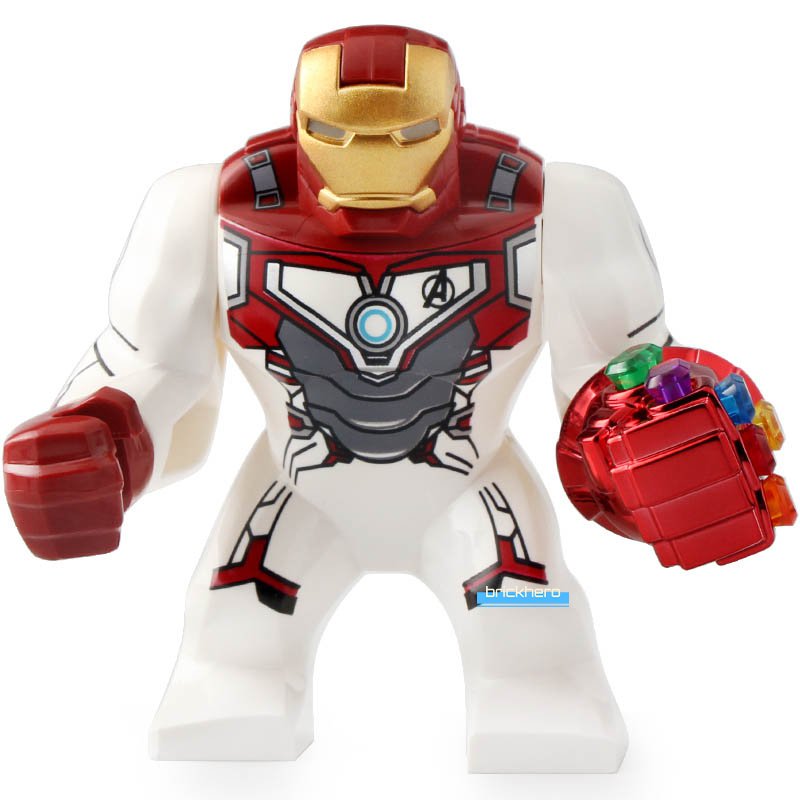 LEGO Compatible MCU Avengers Endgame Iron Man w/ Nano Gauntlet Custom Printed Minifigure Brick Toys