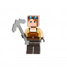 LEGO Compatible Minecraft Blacksmith with Iron Pickaxe Custom Printed Minifigure Brick Toys Gift