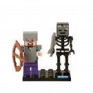 LEGO Compatible Minecraft Iron Armored Steve with Wither Skeleton Custom Minifigure Brick Toys Gift
