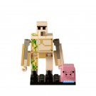 Iron Golem with Pig Minecraft Mob Custom LEGO Minifigure Toy Gift