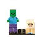 LEGO Compatible Minecraft Zombie with Sheep Custom Printed Minifigure Brick Toys Gift