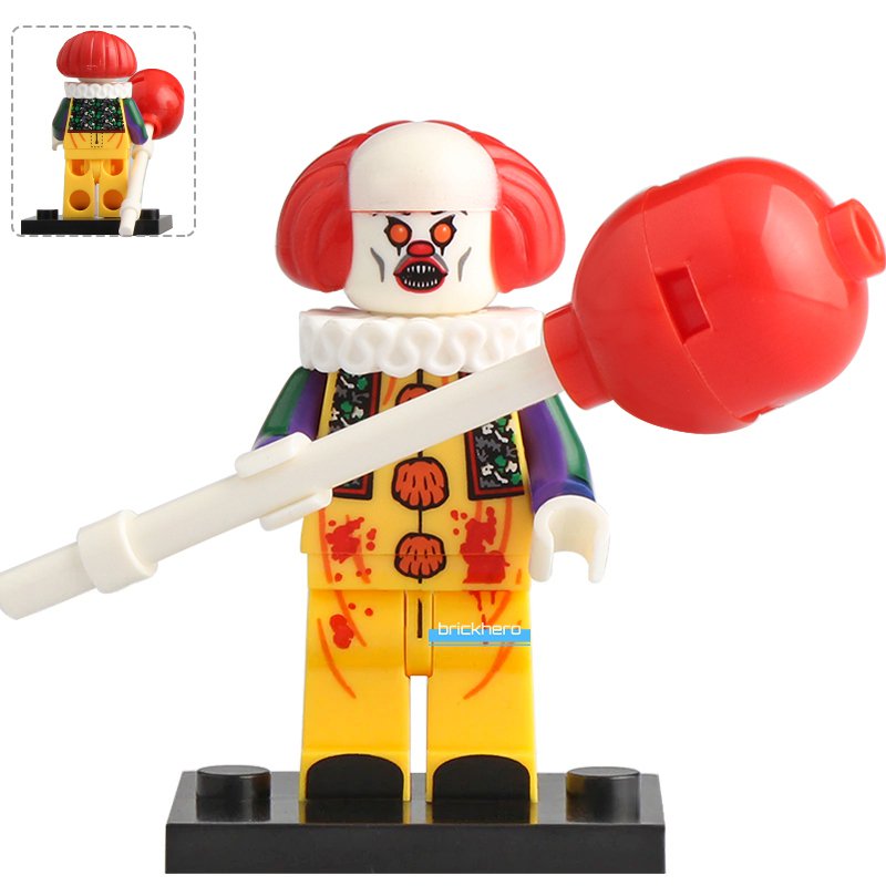LEGO Compatible Horror Movie It Pennywise (the Dancing Clown) Custom Printed Minifigure Brick Toys