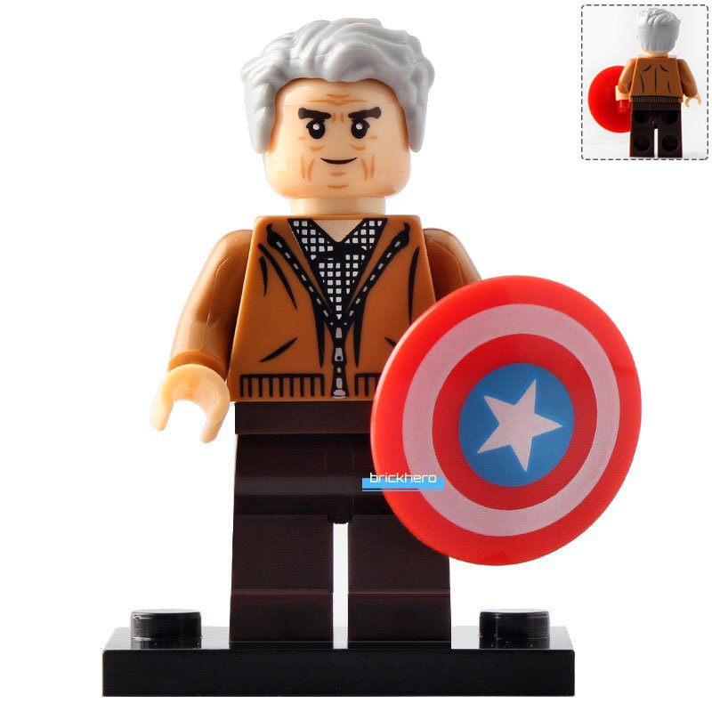 Old Steve Rogers MCU Avengers Endgame Lego Custom Minifigure Brick Toys Gift