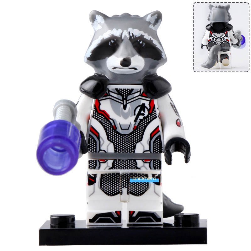 Rocket Raccoon (Quantum Realm Suit) MCU Avengers Endgame (2019) Lego Custom Minifigure Brick Toys