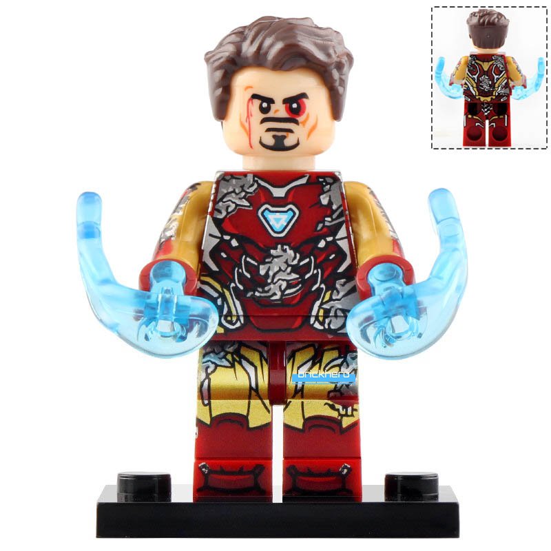 Tony Stark (Damaged Suit) MCU Avengers Infinity War Lego Custom Minifigure Brick Toys Gift