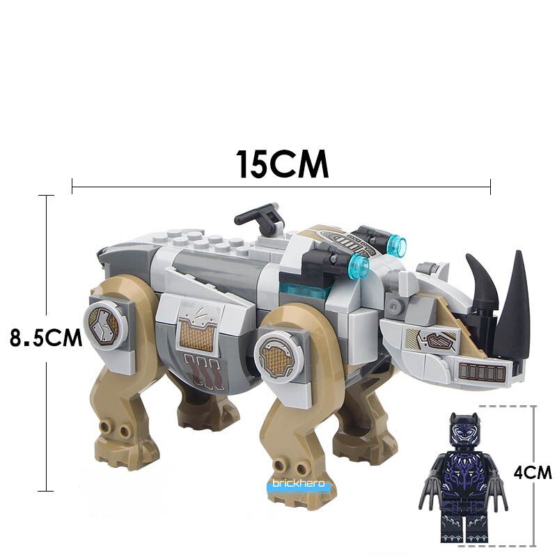 Marvel Black Panther Rhino Guard Vehicle Lego Custom Minifigure Brick Toys Gift